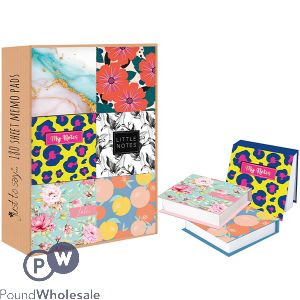 Just Stationery Illustrated 180 Sheet Memo Block Assorted