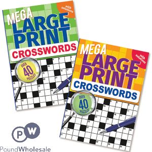 40 Puzzle Large Print Mega Crossword Activity Book Assorted