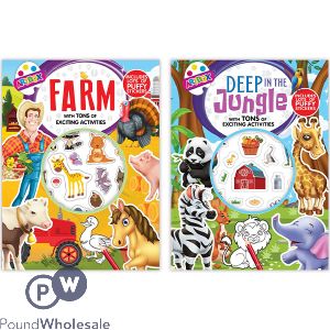 Artbox Puffy Sticker Farm & Jungle Activity Books Assorted