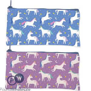 Unicorn Zipped Pencil Case Assorted Colours
