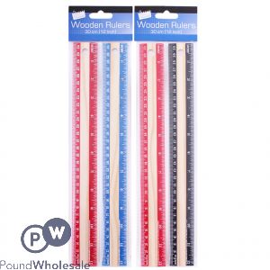 2pc Wooden Rulers 30cm