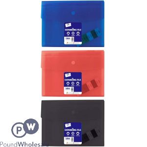Just Stationery A4 6 Pocket Expanding File Assorted Colours