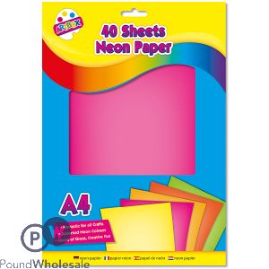 Artbox A4 Assorted Colour Neon Paper 40 Sheets