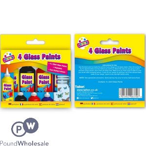 Artbox Assorted Colour Glass Paints 22ml 4 Pack