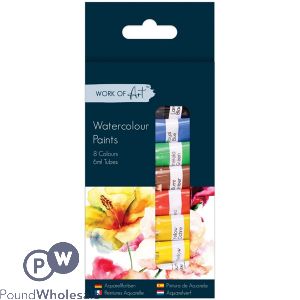 Work Of Art Assorted Water Colour Paints 6ml 8 Pack