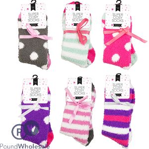 Farley Mill Ladies&#039; Size 4-6 Cosy Printed Socks Assorted