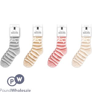 Farley Mill Ladies' Size 4-6 Super Cosy Striped Socks Assorted