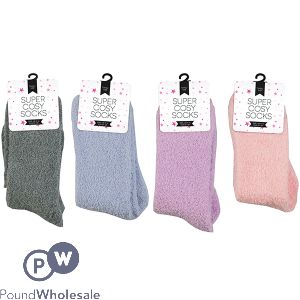 FARLEY MILL LADIES&#039; SIZE 4-6 SUPER COSY PLAIN SOCKS ASSORTED COLOURS