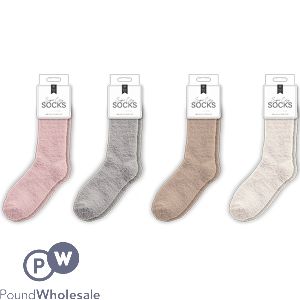 Farley Mill Ladies&#039; Size 4-6 Super Cosy Plain Socks Assorted Colours