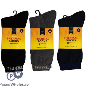 FARLEY MILL MEN&#039;S SIZE 7-11 THERMAL SOCKS 2 PACK ASSORTED