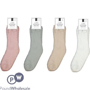 Farley Mill UK 3-7 Lurex Knitted Slipper Socks Assorted Colours