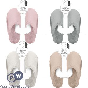 FARLEY MILL LADIES FAUX FUR MEMORY FOAM SLIPPERS ASSORTED