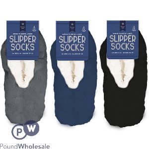 Farley Mill Men&#039;s Fleece Lined Slipper Socks Assorted