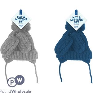 Farley Mill Boys Knitted Hat & Mittens Set Assorted