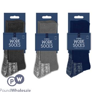 Farley Mill Ribbed Work Socks Assorted Colours 5 Pack