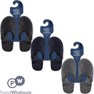 Farley Mill Men&#039;s Suede Memory Foam Slippers Assorted
