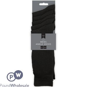 Farley Mill 6-11 Men's Black Ankle Socks 5 Pairs