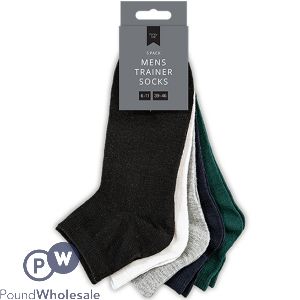 Farley Mill 6-11 Assorted Colour Men's Trainer Socks 5 Pairs