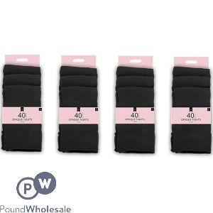 Farley Mill 40 Denier Black Opaque Tights 3 Pack Assorted Sizes