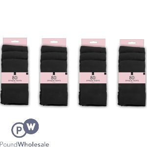 Farley Mill 80 Denier Black Opaque Tights 3 Pack Assorted Sizes