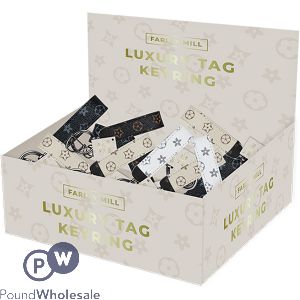 Farley Mill Luxury Faux Leather Tag Keyring CDU Assorted