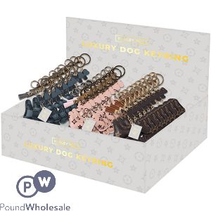 Farley Mill Luxury Faux Leather Dog Keyring CDU Assorted