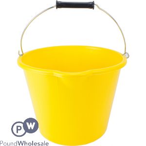 HEAVY DUTY YELLOW BUILDERS BUCKET 14L