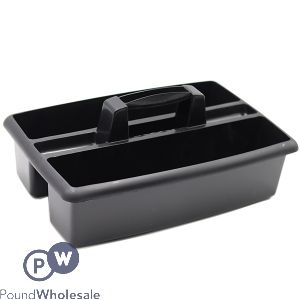 Carry All Rectangular Cleaning Caddy Black 40cm