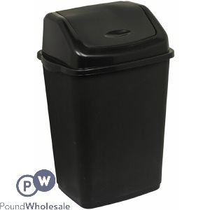 PLASTIC SWING BIN BLACK 50L