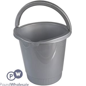 Eco Round Bucket Silver 10l