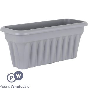 Rectangular Ribbed Plastic Wall Planter Platinum 45cm
