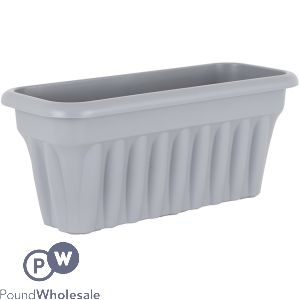 Plastic Ribbed Trough Planter Platinum 50cm