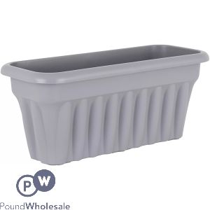 Plastic Ribbed Trough Planter Platinum 60cm