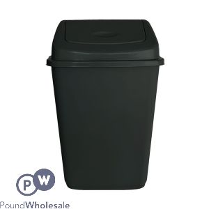 Black Plastic Swing Top Bin 10l