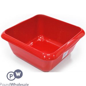 Square Bowl Glitter Red 7l