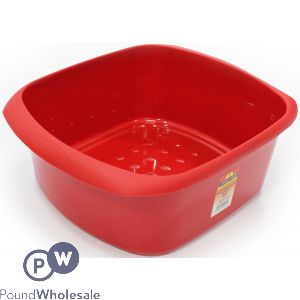 RECTANGULAR WASHING UP BOWL GLITTER RED 11L