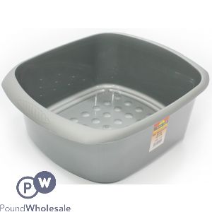 RECTANGULAR WASHING UP BOWL SILVER 11L