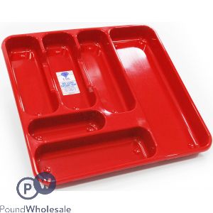 Deluxe Large Cutlery Tray Glitter Red