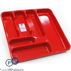 DELUXE LARGE CUTLERY TRAY GLITTER RED