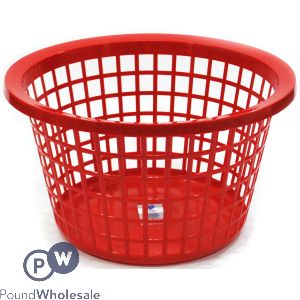 ROUND LAUNDRY BASKET GLITTER RED