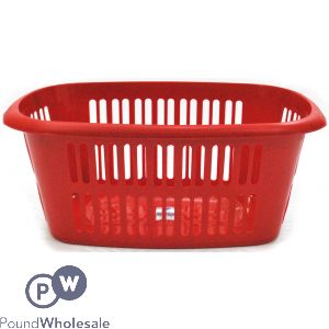 RECTANGULAR LAUNDRY BASKET GLITTER RED