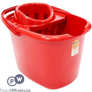 MOP BUCKET GLITTER RED 15L