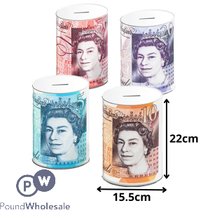 Sterling Money Tins Large Assorted 15.5cm X 22cm