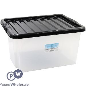 PLASTIC STORAGE BOX WITH LID LARGE 35LTR