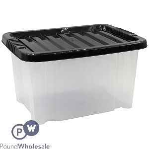 PLASTIC STORAGE BOX WITH LID MEDIUM 24LTR