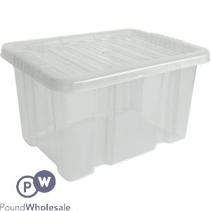 Clear Plastic Storage Box With Lid 24l