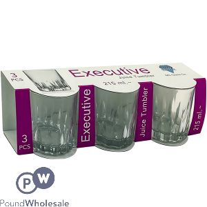 Prima Exclusive Glass Juice Tumbler 215ml 3 Pack