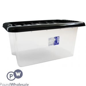 PLASTIC STORAGE BOX WITH LID SMALL 14LTR