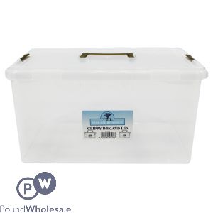 Clippy Plastic Storage Box 15ltr Clear