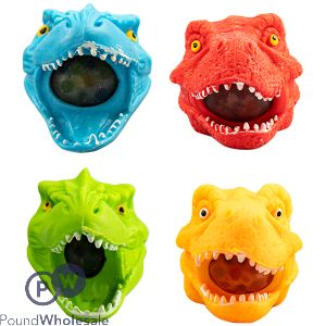 Hoot Squishy Dinosaur Head Assorted Colours Cdu